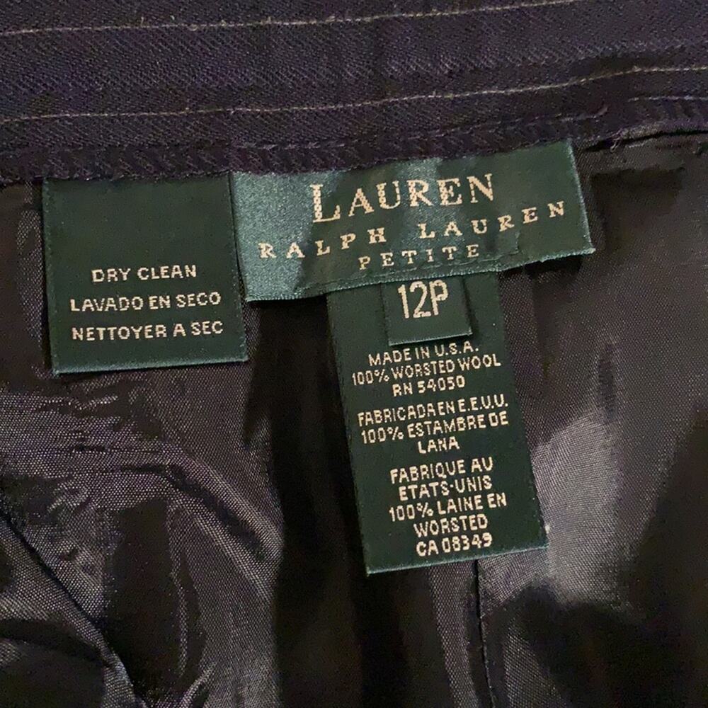 Lauren‎ Ralph Lauren worsted wool navy pinstripe pants - Picture 8 of 11